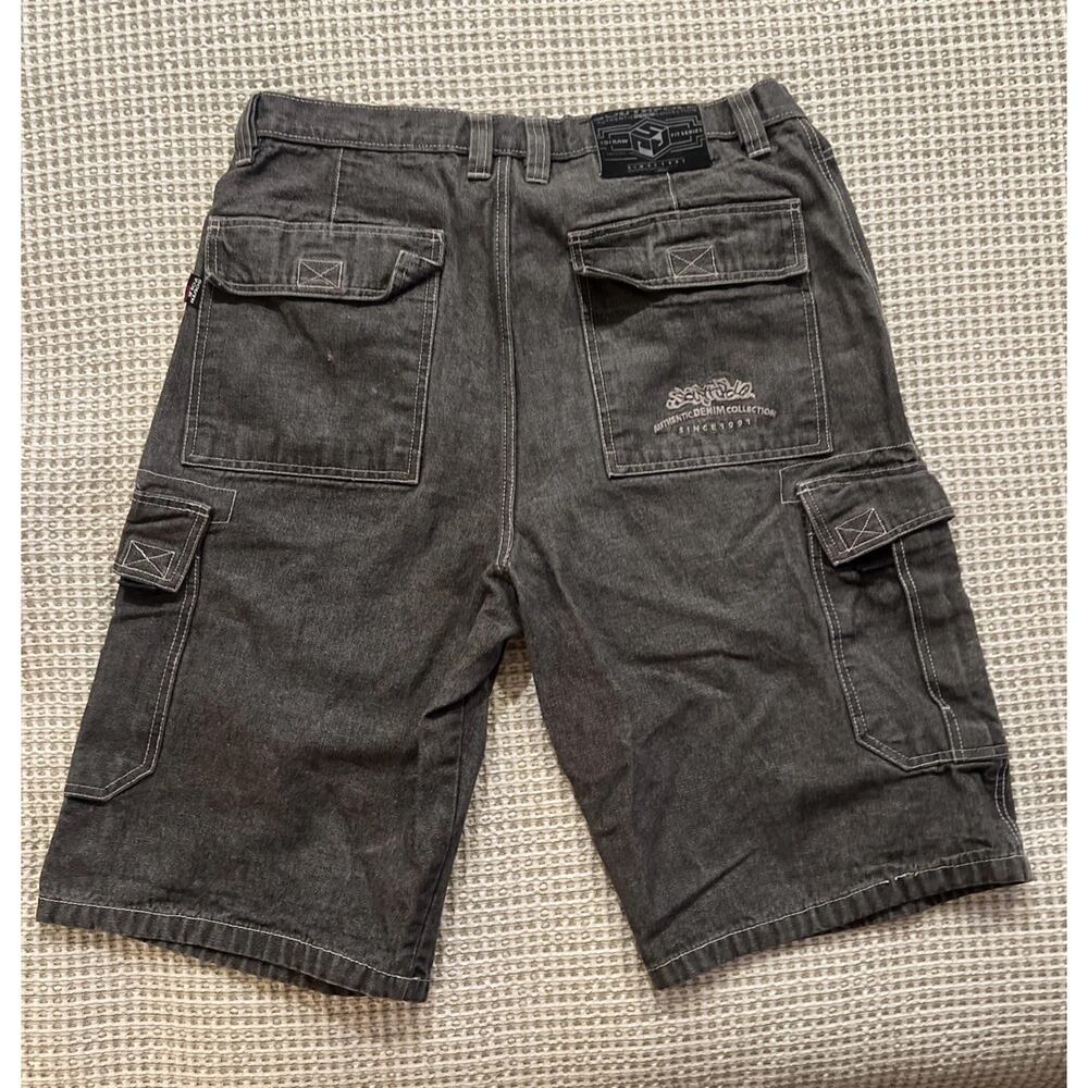 Southpole Y2K Baggy Shorts Jorts Size 38 Gray Denim JNCO Cargo Vintage Grail